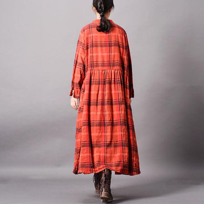 Simple Casual Lace Splicing PLaid Coat