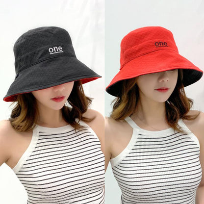 Simple Letter Printed Sunscreen Sun Hat