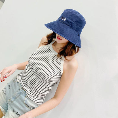 Simple Letter Printed Sunscreen Sun Hat