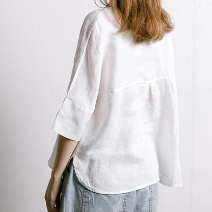 Simple Printed Comfortable Casual Linen Shirt