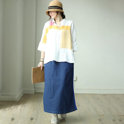 Simple Printed Comfortable Casual Linen Shirt