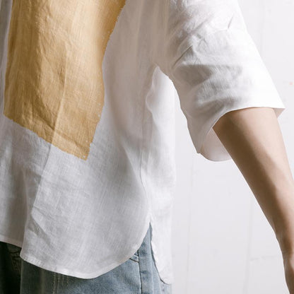 Simple Printed Comfortable Casual Linen Shirt