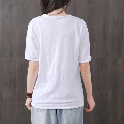 Simple Pure Color Single Pocket T-Shirt