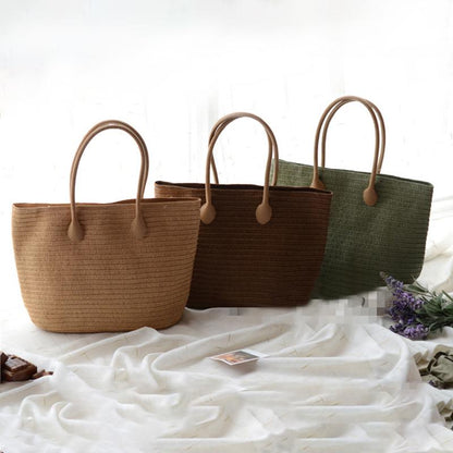 Simple Solid Color Beach Tote Bag