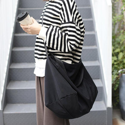 Simple Solid Color Canvas Shoulder Bag