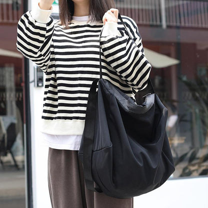 Simple Solid Color Canvas Shoulder Bag