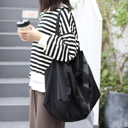 Simple Solid Color Canvas Shoulder Bag