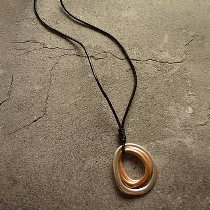 Simple Versatile Multilayer Irregular Geometric Circle Necklace