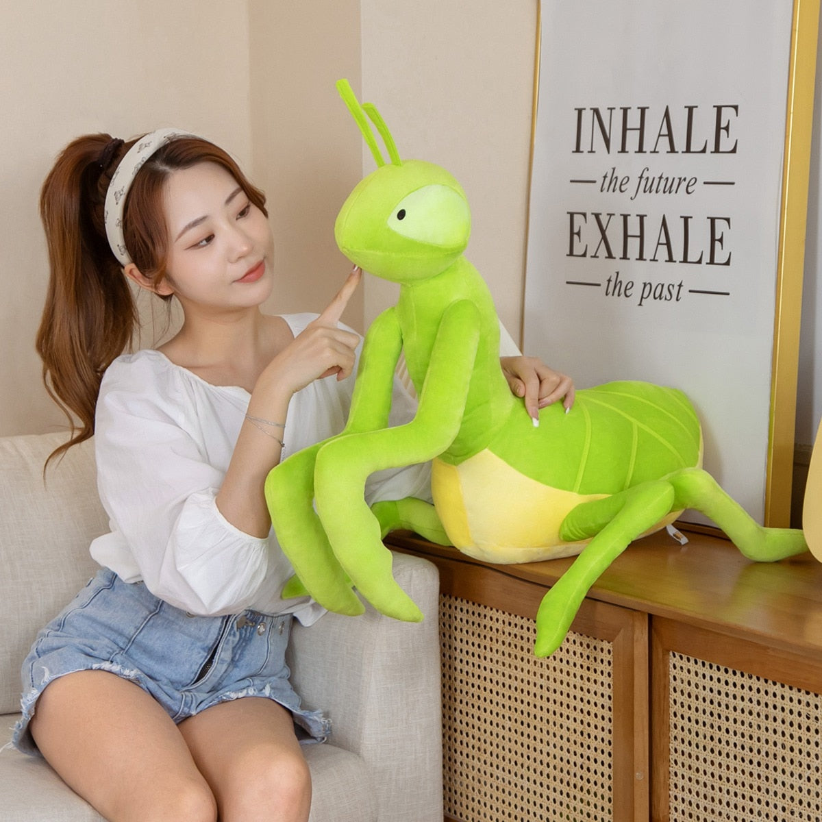 Simulation Green Mantis Plush Stuffed Animal Plush Toy Soft Toy Stuffed Toy Cuddly Toys Gifts for Kids