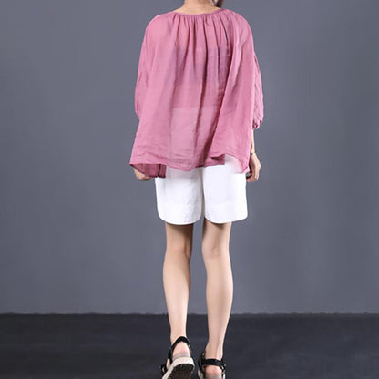 Single Breasted Casual Batwing Sleeve Blouse