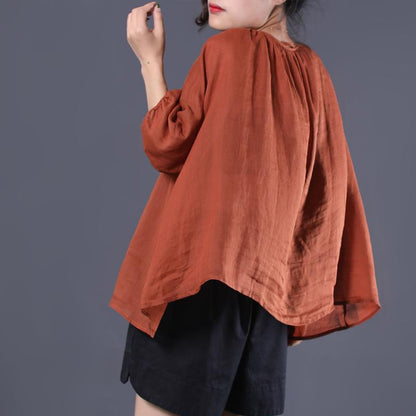 Single Breasted Casual Batwing Sleeve Blouse