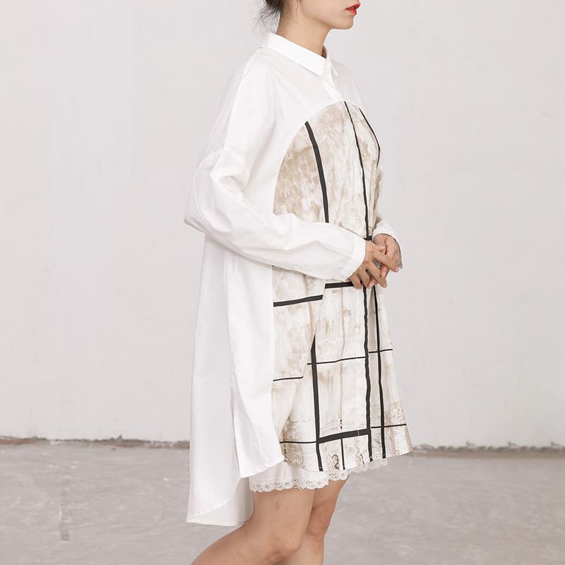 Single Breasted Printed Split Women Shirt