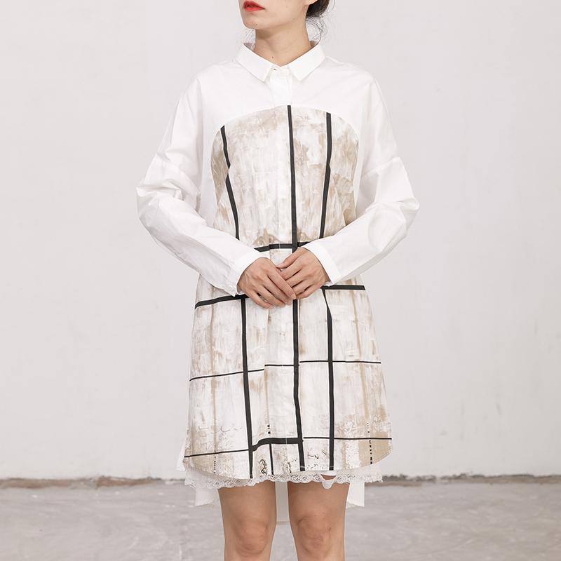 Single Breasted Printed Split Women Shirt