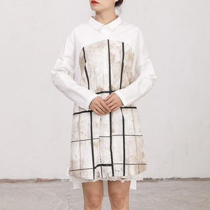 Single Breasted Printed Split Women Shirt