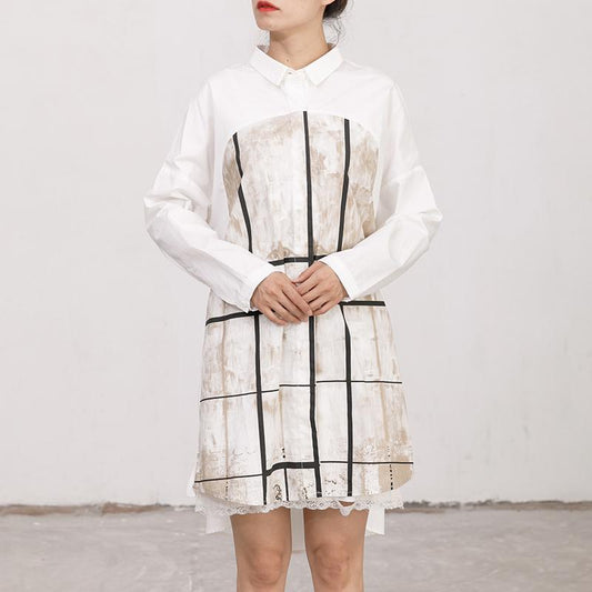 Single Breasted Printed Split Women Shirt