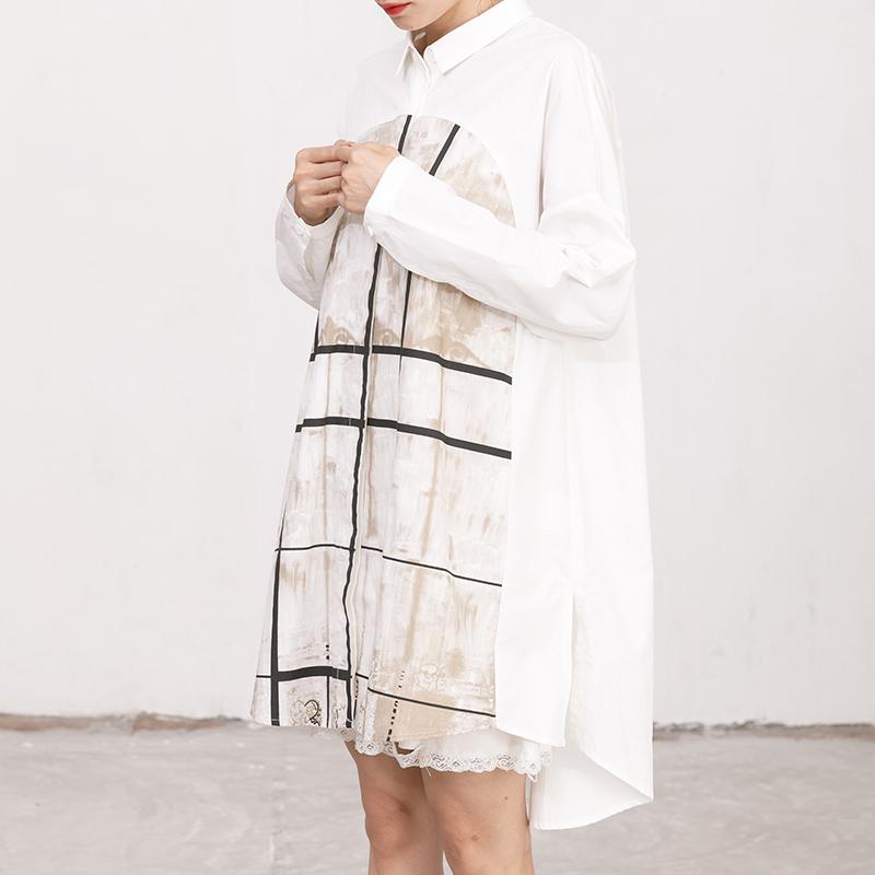 Single Breasted Printed Split Women Shirt