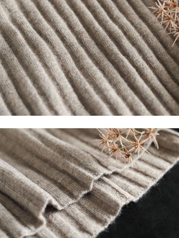 Sleeve Patchwork Casual Turtleneck Winter Sweater