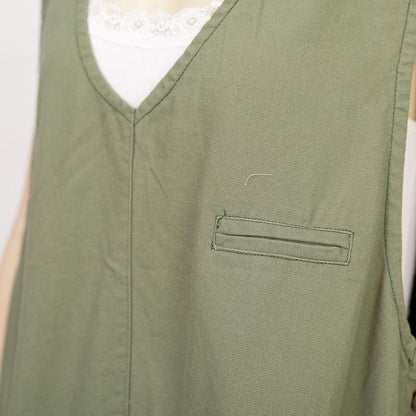 Sleeveless V-Neck Pure Color Loose Dress