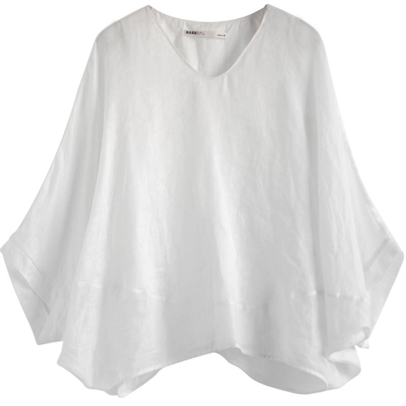 Soft Batwing Sleeve Gauzy Ramie T-Shirt