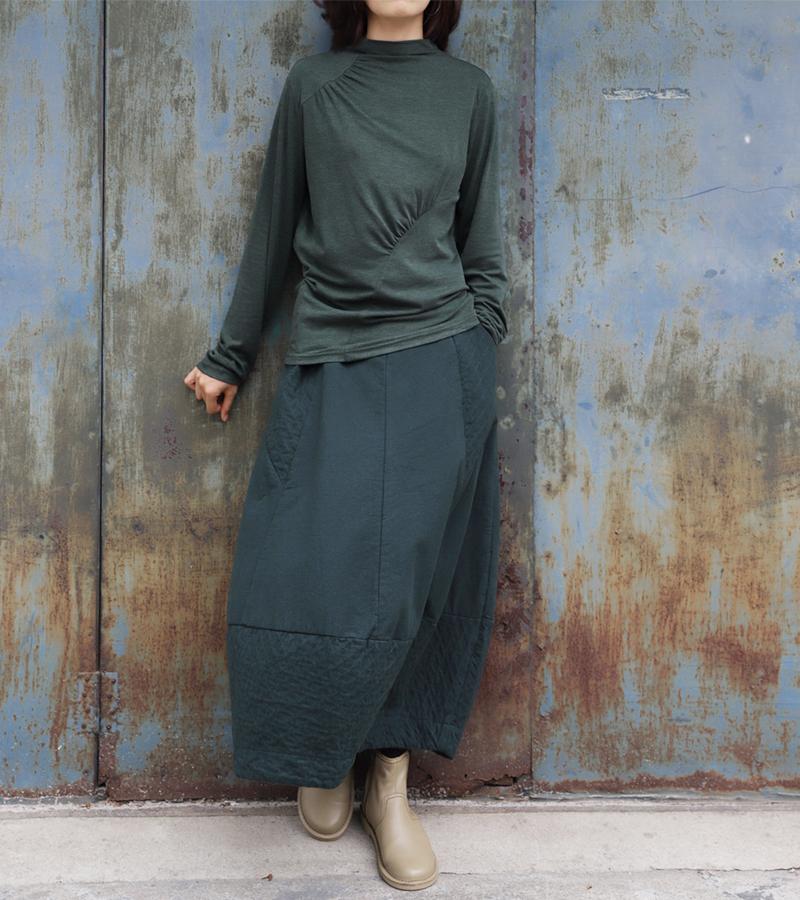 Soft Comfortable Pure Color Pleated Bottoming Shirt