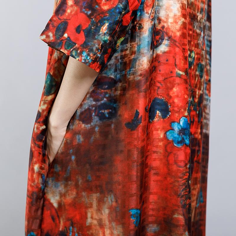Soft Elegant Floral Printed Split Dress