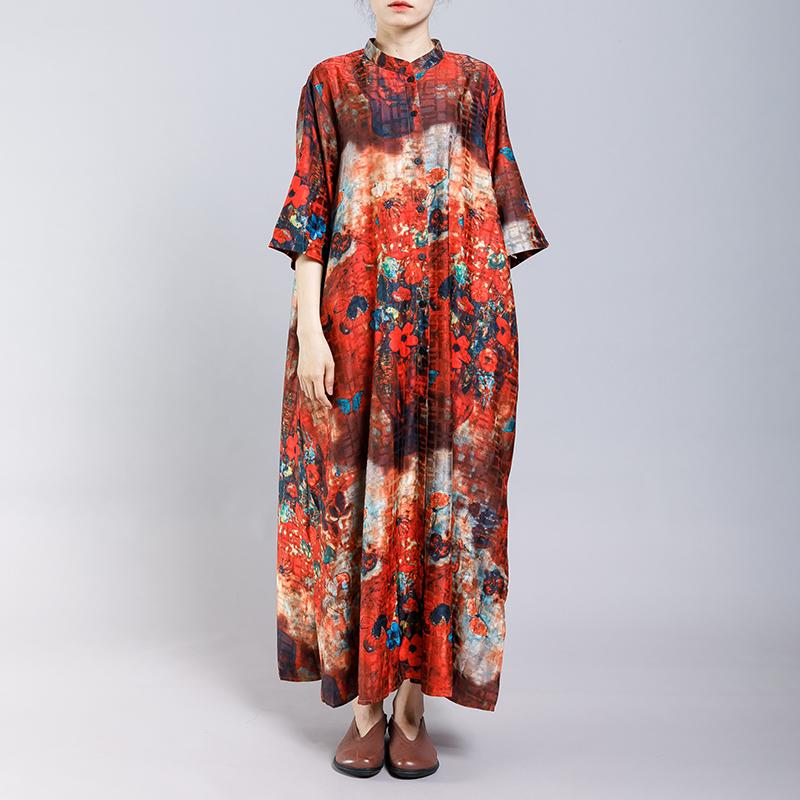 Soft Elegant Floral Printed Split Dress