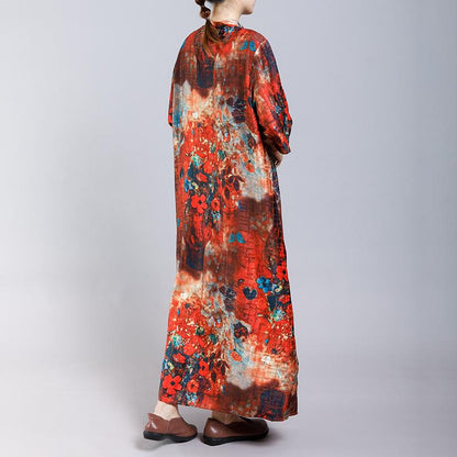 Soft Elegant Floral Printed Split Dress