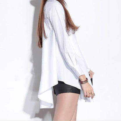 Solid Cascading Ruffle Plus Size Shirt
