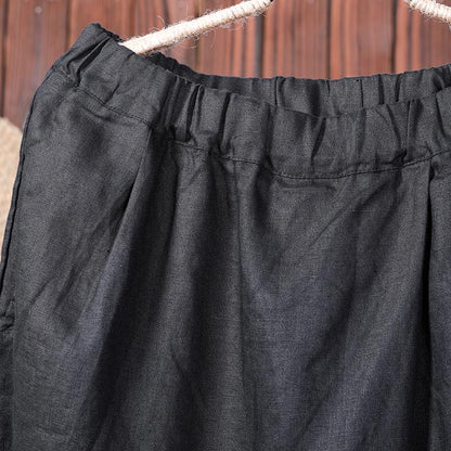 Solid Casual Cotton Wide Leg Pants