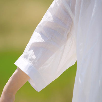 Solid Casual Polo Collar Irregular Blouse