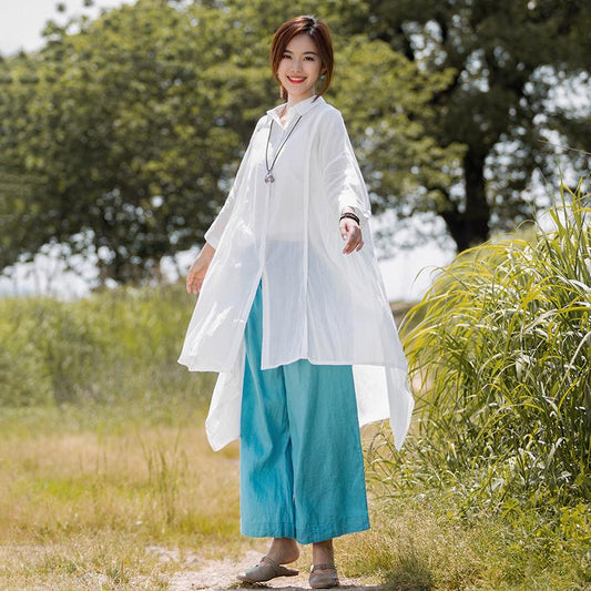 Solid Casual Polo Collar Irregular Blouse