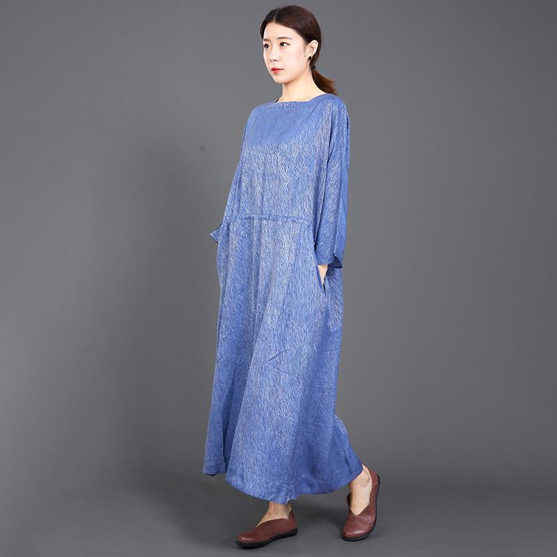 Solid Color Adjustable Waist Casual Loose Dress