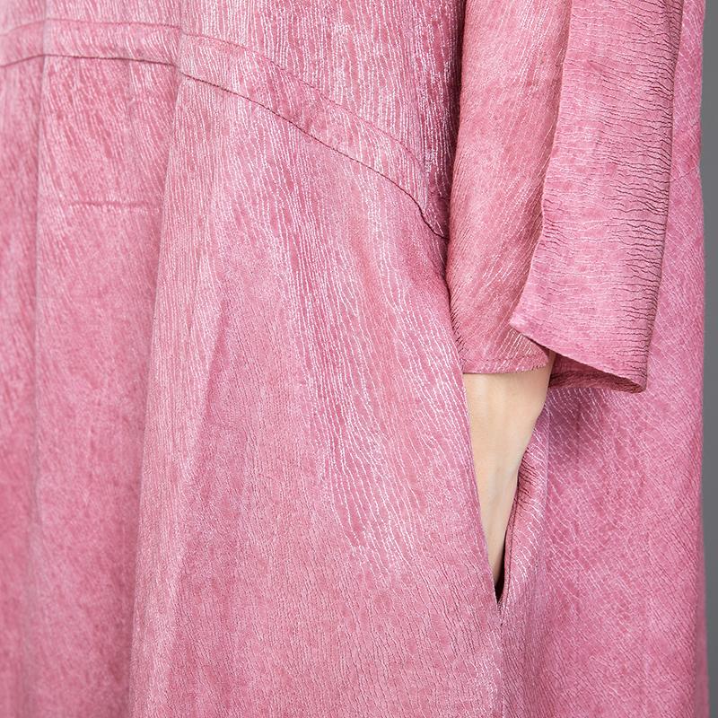 Solid Color Adjustable Waist Casual Loose Dress