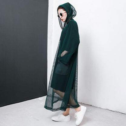 Solid Color Big Pockets Drawstring Dress
