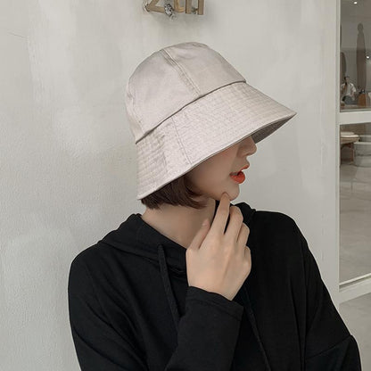 Solid Color Casual Cotton Bucket Hat