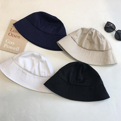 Solid Color Casual Cotton Bucket Hat