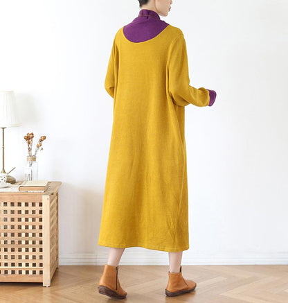 Solid Color Casual Elegant Knit Dress