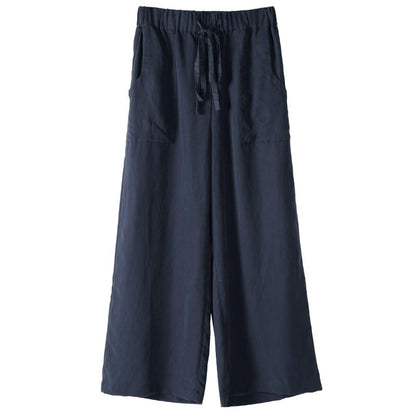 Solid Color Casual Plus Size Straight Pants