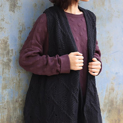 Solid Color Double Layer Knit Waistcoat