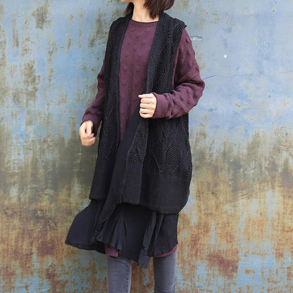 Solid Color Double Layer Knit Waistcoat