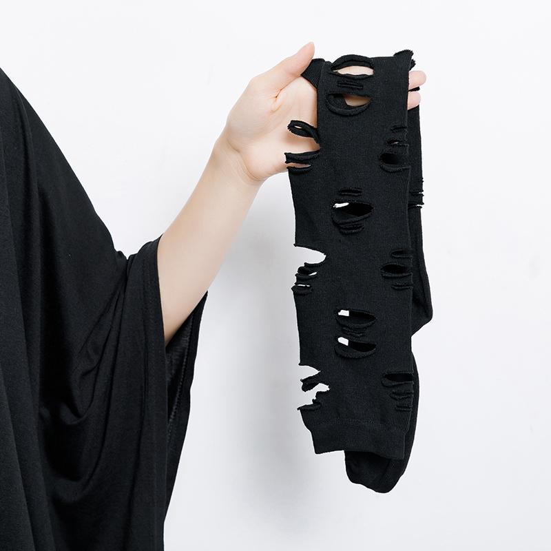 Solid Color Hole Long Tube Socks