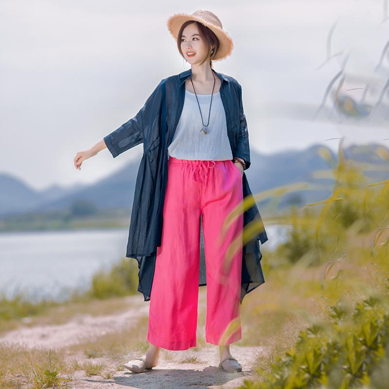 Solid Color Irregular Hem Casual Loose Shirt