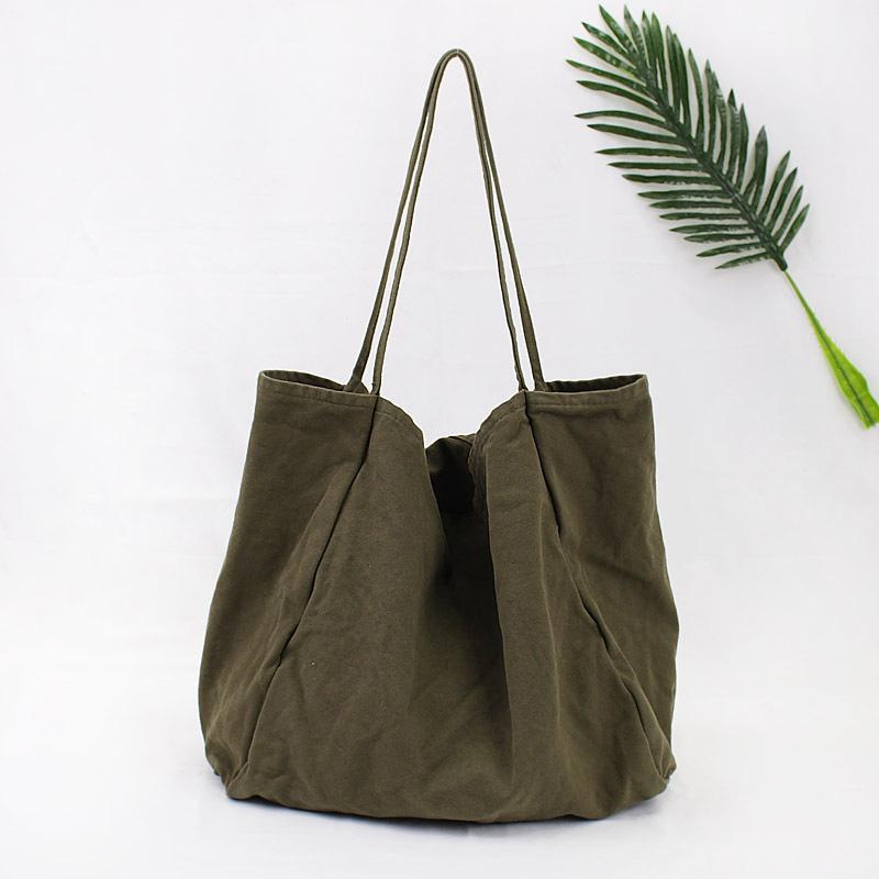 Solid Color Large Capacity Canvas Bag