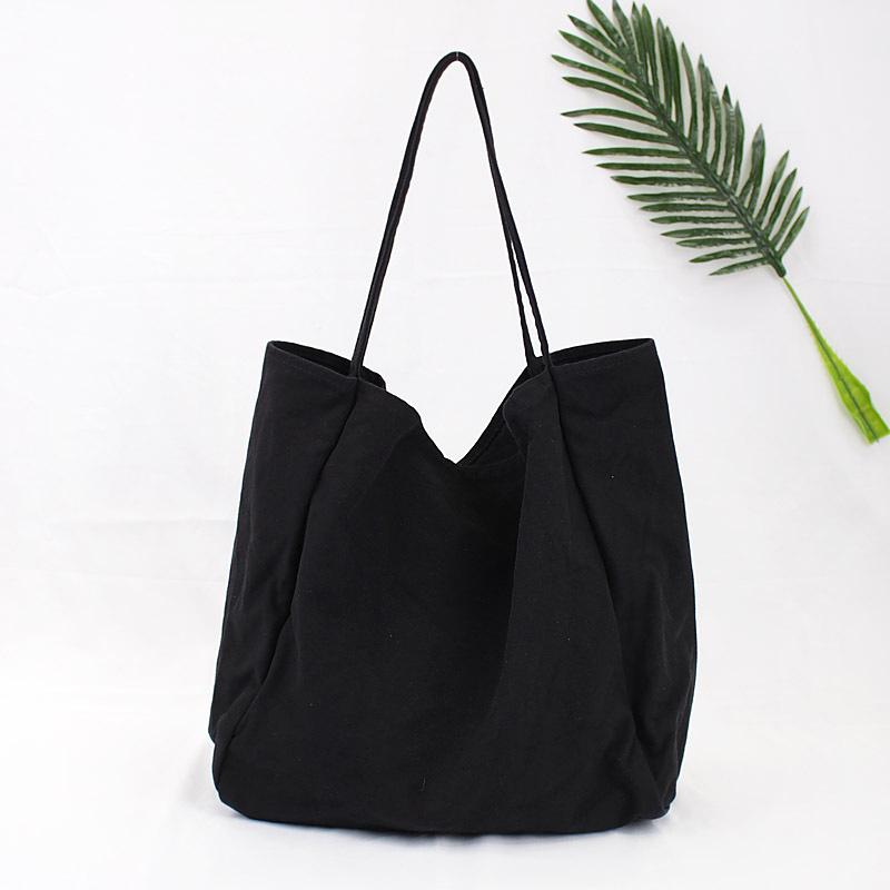 Solid Color Large Capacity Canvas Bag