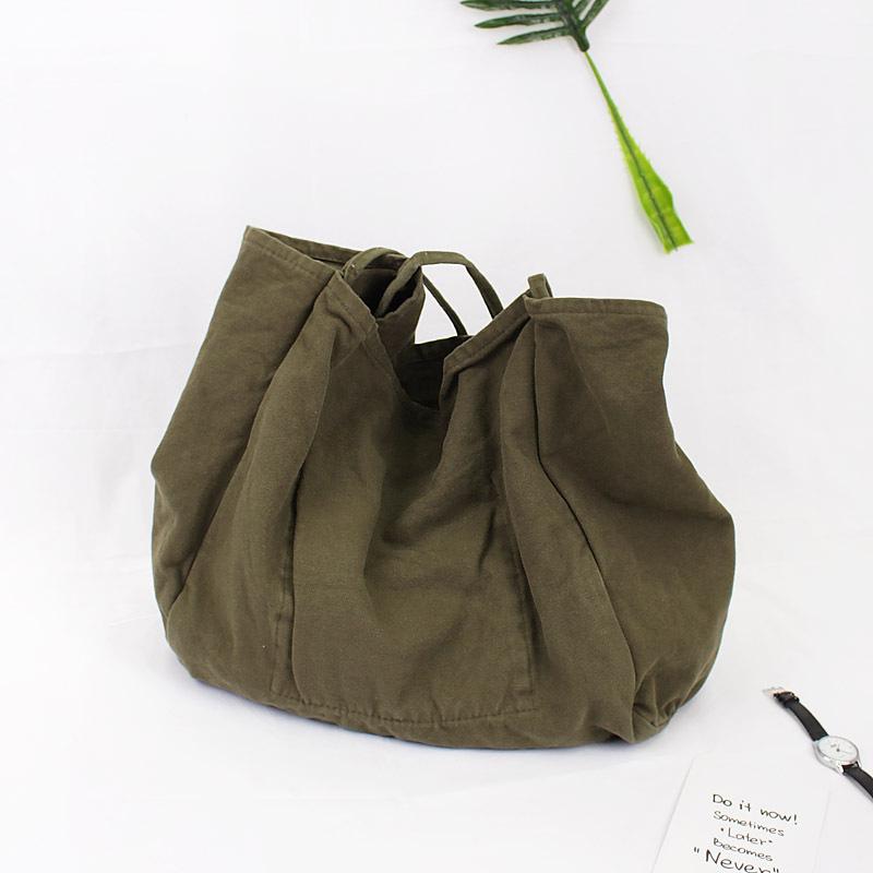 Solid Color Large Capacity Canvas Bag