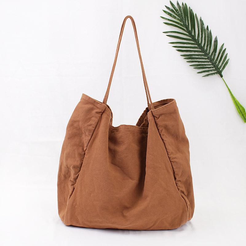Solid Color Large Capacity Canvas Bag