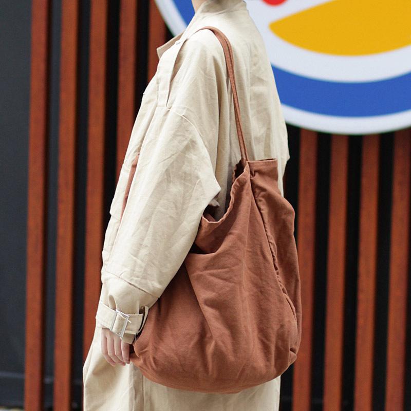 Solid Color Large Capacity Canvas Bag