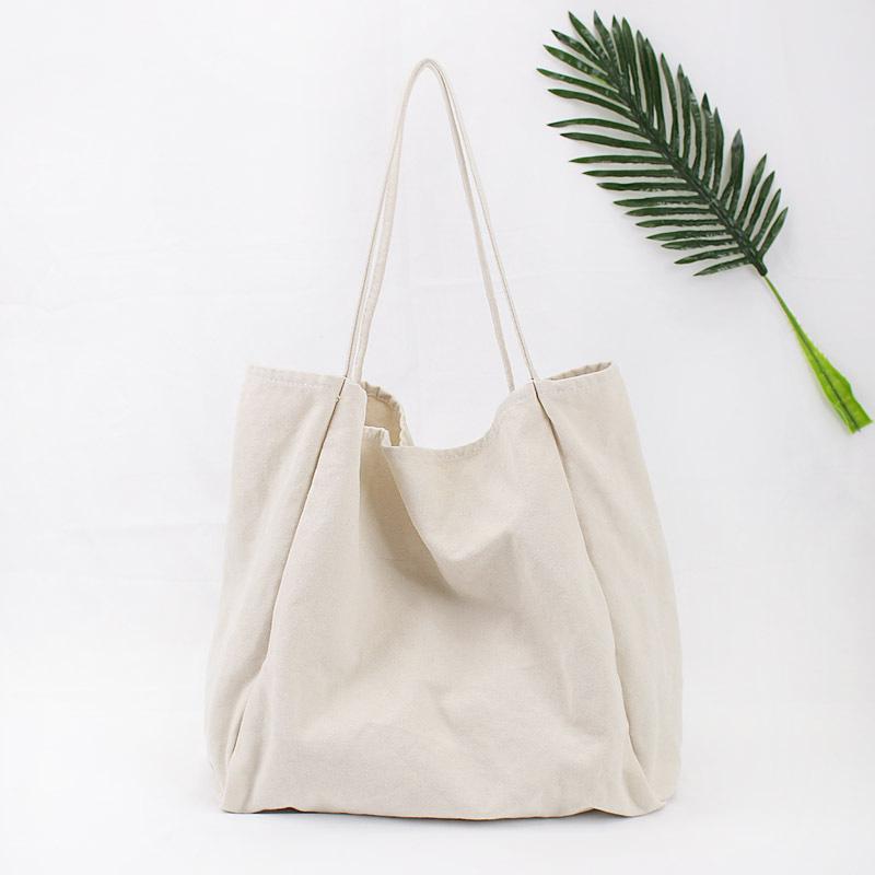 Solid Color Large Capacity Canvas Bag