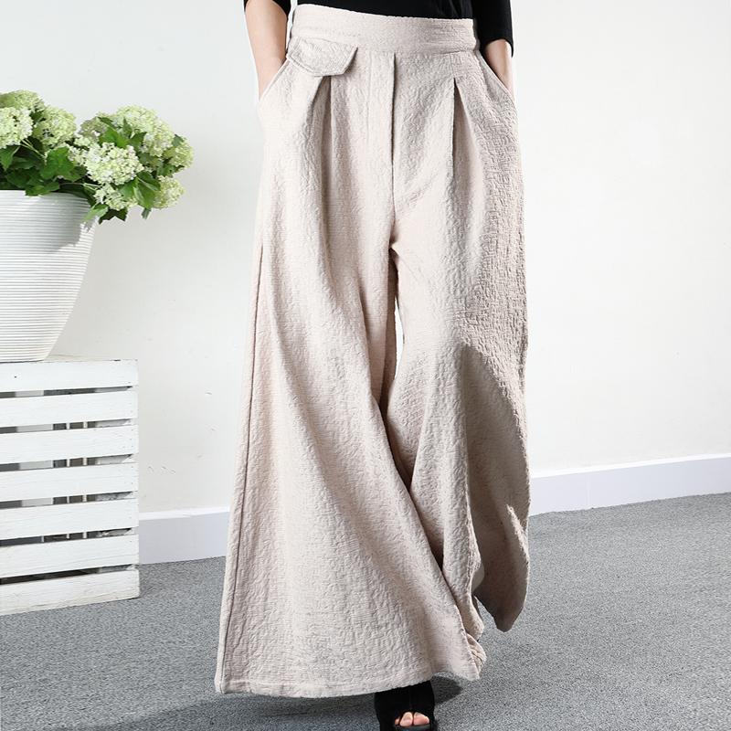 Solid Color Loose Elegant Thick Wide Leg Pants