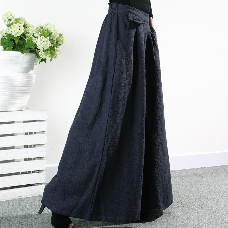 Solid Color Loose Elegant Thick Wide Leg Pants